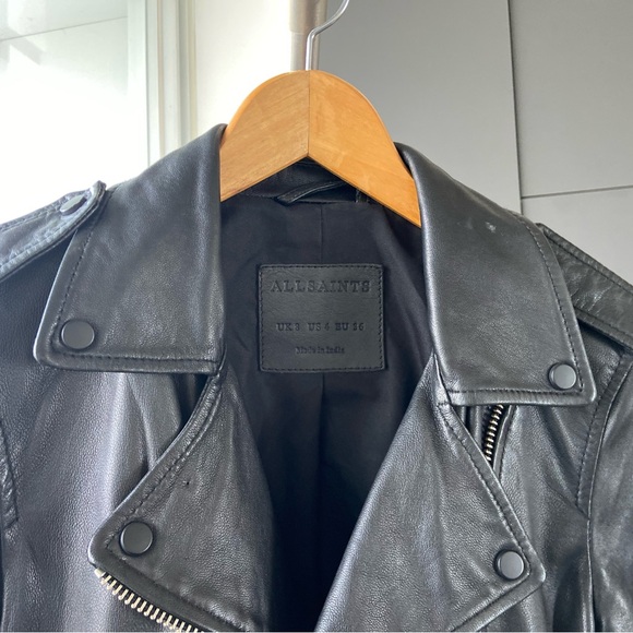 All Saints Balfern Leather Jacket - Picture 3 of 4